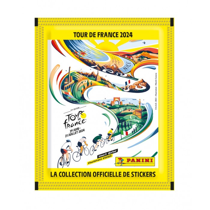 Zakje van 5 stickers Tour de France 2024 Panini